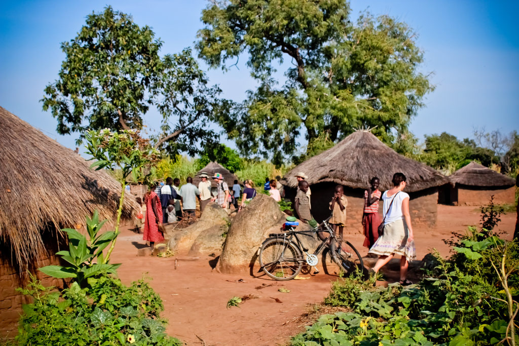Every Village team entering small village of Mvolo, South Sudan