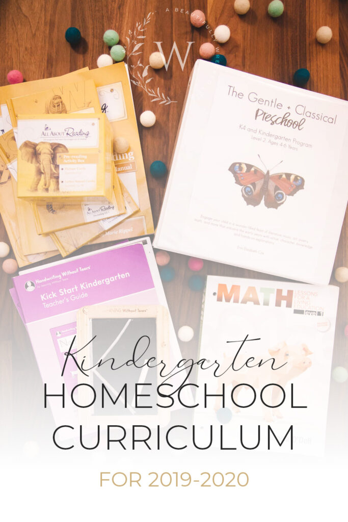 KINDERGARTEN HOMESCHOOL CURRICULUM FOR 2019-2020