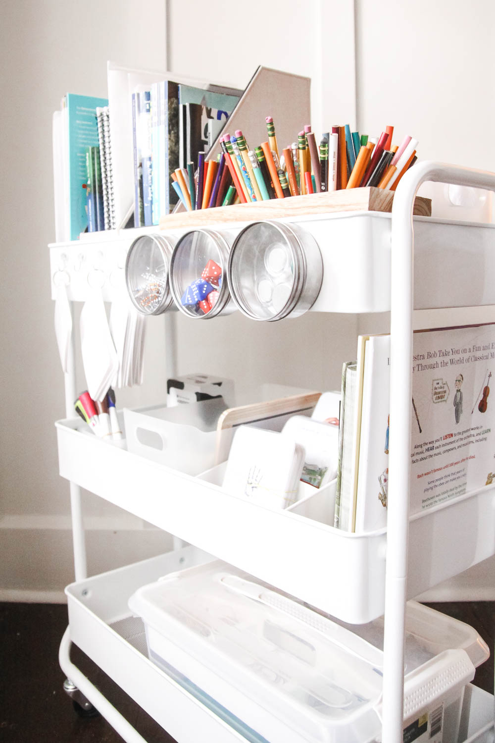 Our Organized Homeschool Cart